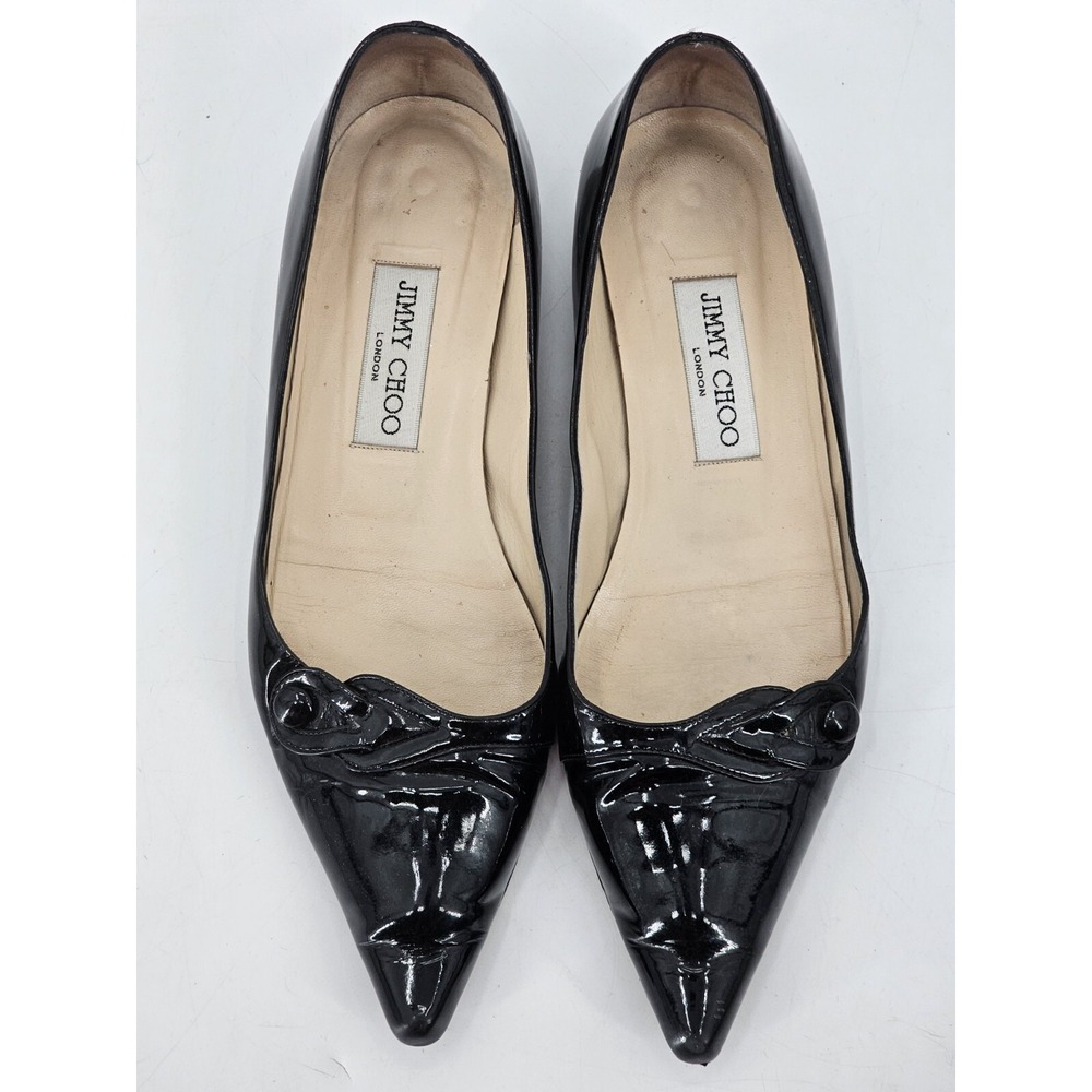 Jimmy Choo Black Patent Leather Pointed Toe Pump sz‎ 38 - Picture 10 of 15